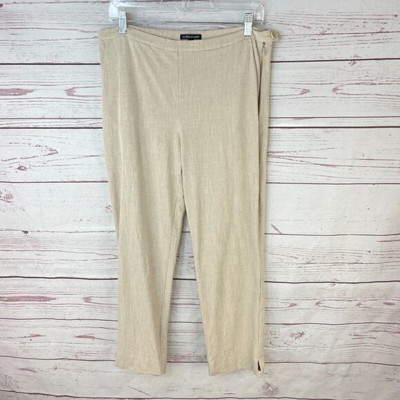 Eileen Fisher Women's Tan Bi-Stretch Tencil Straight Leg Dress Pants‎ Size 10 - Picture 1 of 12